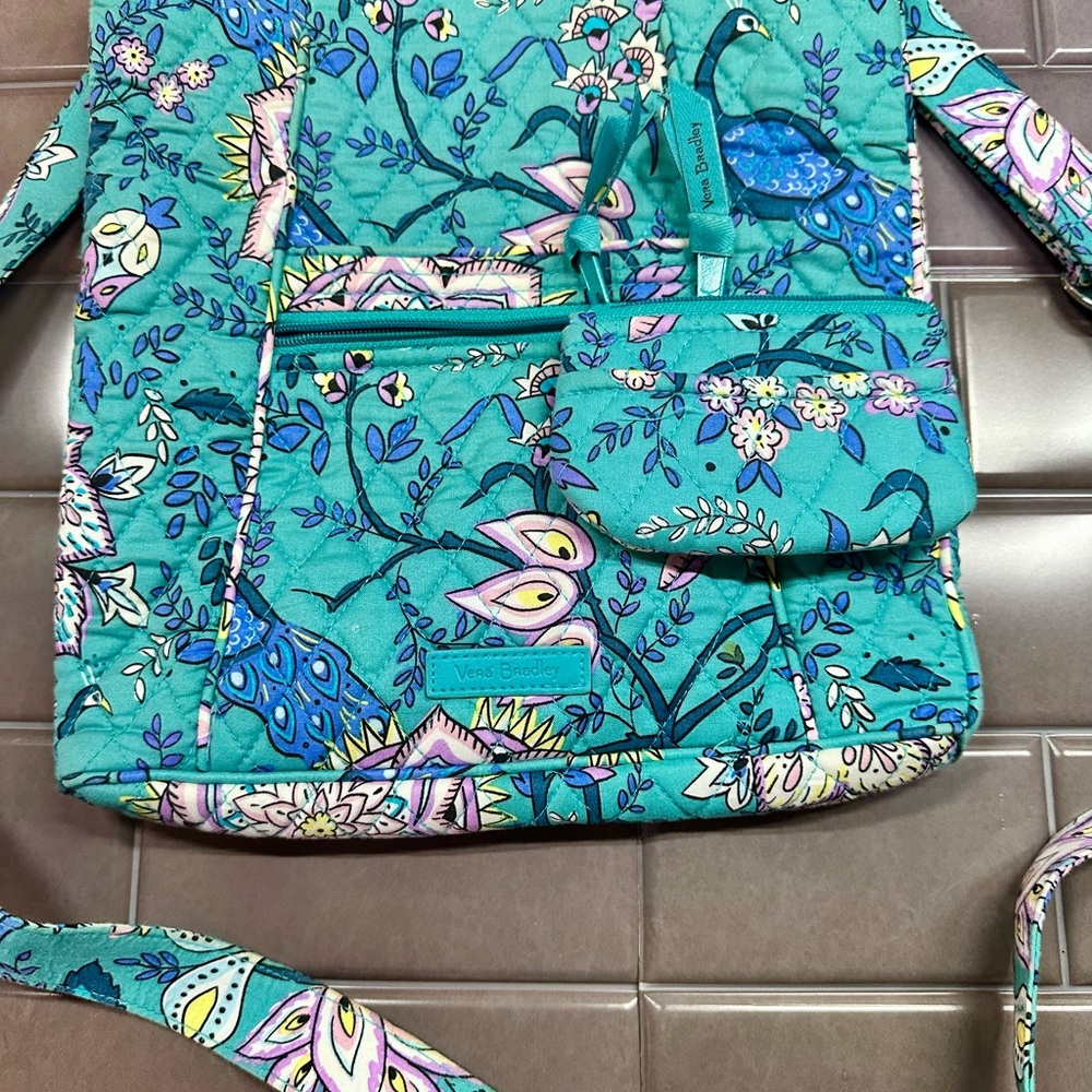 Vera Bradley Peacock Garden crossbody and coin purse